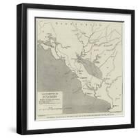 The European Demonstration on the Adriatic Coast, Map of the Albanian and Montenegrin Frontier-null-Framed Giclee Print