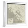 The European Demonstration on the Adriatic Coast, Map of the Albanian and Montenegrin Frontier-null-Framed Giclee Print