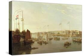 The European Factories, Canton, 1806-William Daniell-Stretched Canvas