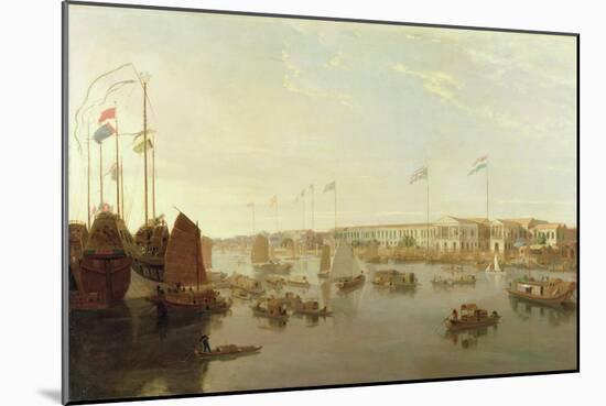 The European Factories, Canton, 1806-William Daniell-Mounted Giclee Print