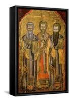 The Evangelists of Cappadocia Saint Gregory Nazianzus, St John Chrysostom, St Basil the Great-Icon-Framed Stretched Canvas