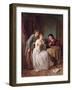 The Eve of St Valentine, 1871 (Oil on Panel)-George Smith-Framed Giclee Print