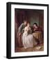 The Eve of St Valentine, 1871 (Oil on Panel)-George Smith-Framed Giclee Print