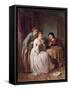 The Eve of St Valentine, 1871 (Oil on Panel)-George Smith-Framed Stretched Canvas