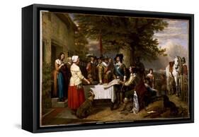 The Eve of the Battle of Edgehill, 1642, 1845-Charles Landseer-Framed Stretched Canvas