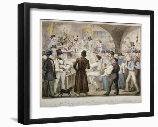 The Evening after a Mock Election in the Fleet Prison, June 1835-Isaac Robert Cruikshank-Framed Giclee Print