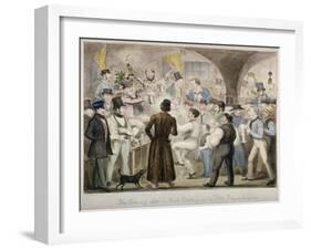 The Evening after a Mock Election in the Fleet Prison, June 1835-Isaac Robert Cruikshank-Framed Giclee Print