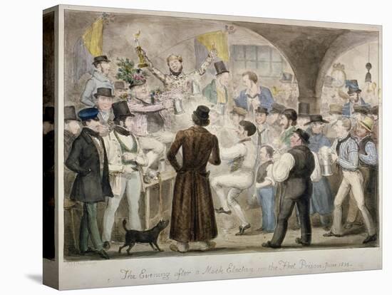 The Evening after a Mock Election in the Fleet Prison, June 1835-Isaac Robert Cruikshank-Stretched Canvas