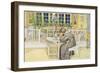 The Evening Before the Journey to England - Study Room, Published in "Lasst Licht Hinin"-Carl Larsson-Framed Giclee Print