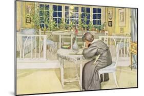 The Evening Before the Journey to England - Study Room, Published in "Lasst Licht Hinin"-Carl Larsson-Mounted Giclee Print