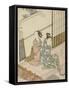 The Evening Bell of the Clock , from the series Eight Views of the Parlor , c.1766-Suzuki Harunobu-Framed Stretched Canvas