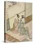 The Evening Bell of the Clock , from the series Eight Views of the Parlor , c.1766-Suzuki Harunobu-Stretched Canvas