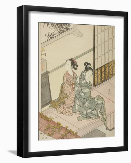 The Evening Bell of the Clock , from the series Eight Views of the Parlor , c.1766-Suzuki Harunobu-Framed Giclee Print