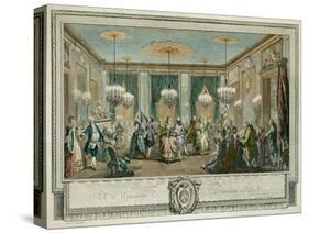 The Evening Dress Ball at the House of Monsieur Villemorien Fila-Augustin De Saint-aubin-Stretched Canvas