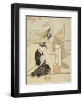 The Evening Glow of a Lamp , from the series Eight Views of the Parlor , c.1766-Suzuki Harunobu-Framed Giclee Print