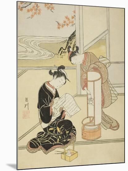 The Evening Glow of a Lamp , from the series Eight Views of the Parlor , c.1766-Suzuki Harunobu-Mounted Giclee Print