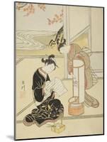 The Evening Glow of a Lamp , from the series Eight Views of the Parlor , c.1766-Suzuki Harunobu-Mounted Giclee Print