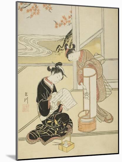 The Evening Glow of a Lamp , from the series Eight Views of the Parlor , c.1766-Suzuki Harunobu-Mounted Giclee Print