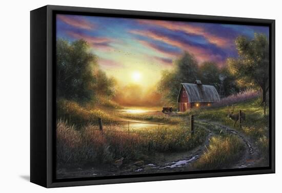 The Evening Routine-Chuck Black-Framed Stretched Canvas