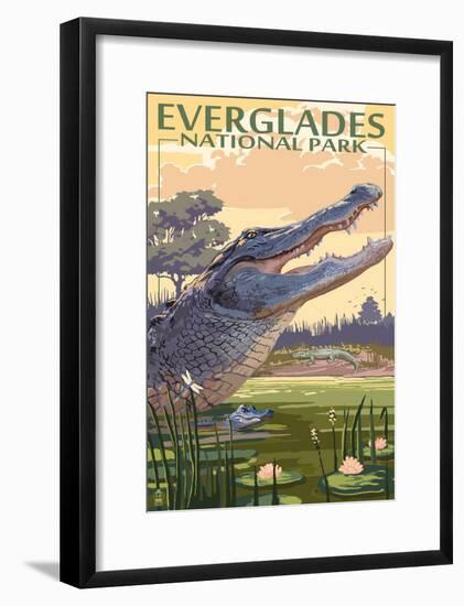 The Everglades National Park, Florida - Alligator Scene-null-Framed Poster