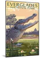 The Everglades National Park, Florida - Alligator Scene-null-Mounted Poster
