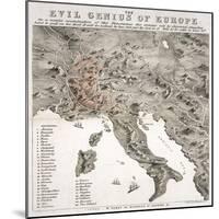 The Evil Genius of Europe, A Comic Map, 1859-W. Coney-Mounted Giclee Print