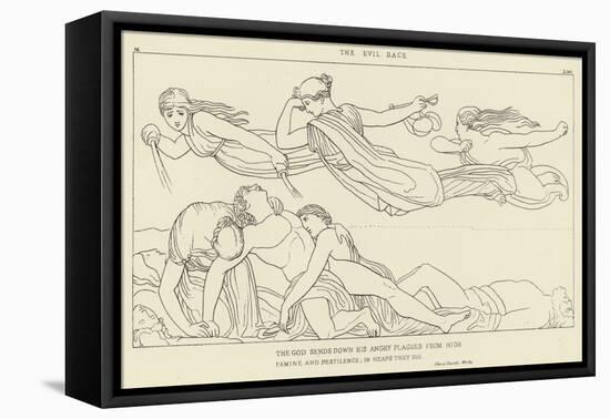 The Evil Race-John Flaxman-Framed Stretched Canvas