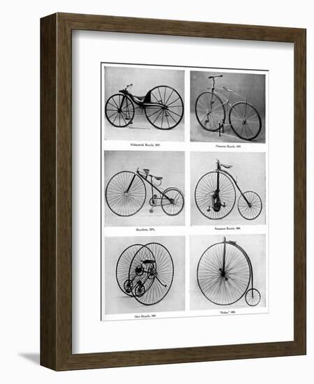 The Evolution of the Bicycle, 19th Century-null-Framed Giclee Print