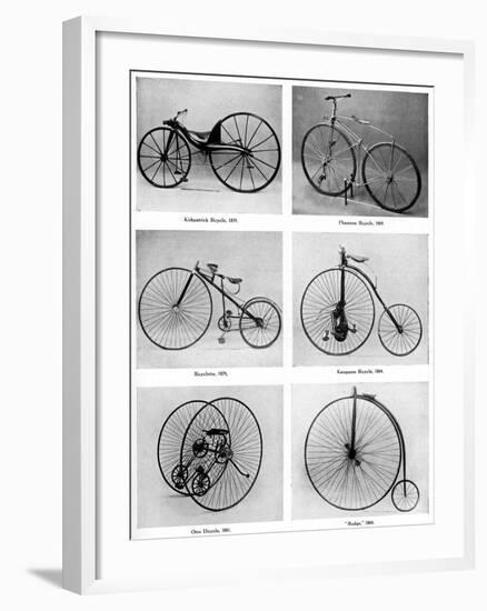 The Evolution of the Bicycle, 19th Century-null-Framed Giclee Print