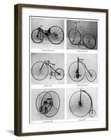 The Evolution of the Bicycle, 19th Century-null-Framed Giclee Print