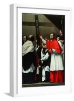 The Exaltation of the Holy Nail with Saint Charles Borromeo-Carlo Saraceni-Framed Giclee Print