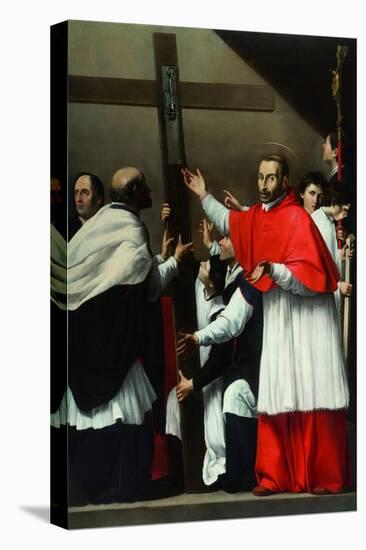 The Exaltation of the Holy Nail with Saint Charles Borromeo-Carlo Saraceni-Stretched Canvas
