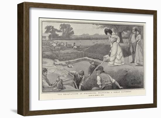 The Excavations at Silchester, Examining a Roman Pavement-Stuart G. Davis-Framed Giclee Print