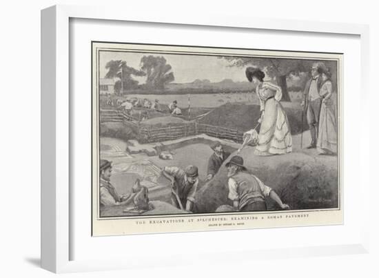 The Excavations at Silchester, Examining a Roman Pavement-Stuart G. Davis-Framed Giclee Print