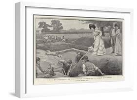 The Excavations at Silchester, Examining a Roman Pavement-Stuart G. Davis-Framed Giclee Print