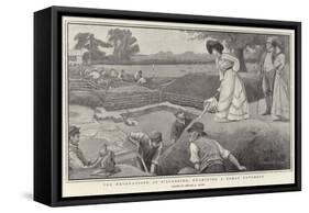 The Excavations at Silchester, Examining a Roman Pavement-Stuart G. Davis-Framed Stretched Canvas