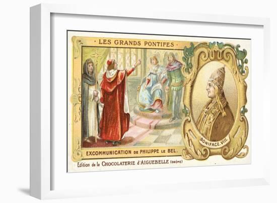 The Excommunication of Philip IV of France by Pope Boniface VIII, 1303-null-Framed Giclee Print
