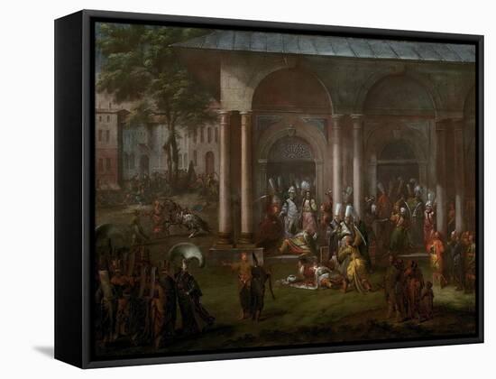 The Execution of a Minister During the Patrona Halil Rebellion, 1737-Jean-Baptiste Vanmour-Framed Stretched Canvas