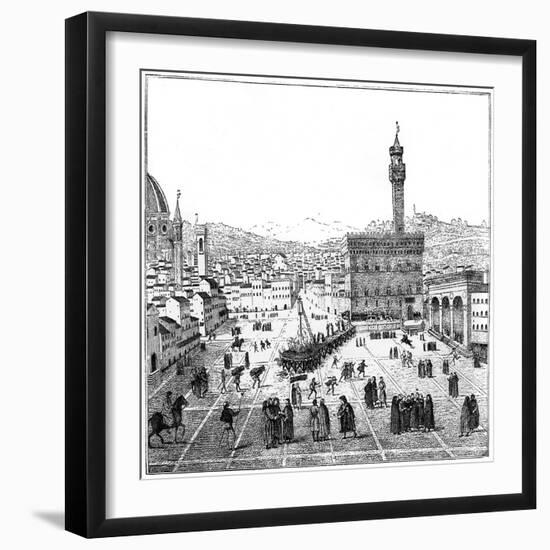 The Execution of Girolamo Savonarola in the Piazza Della Signoria, Florence, 1882-null-Framed Giclee Print