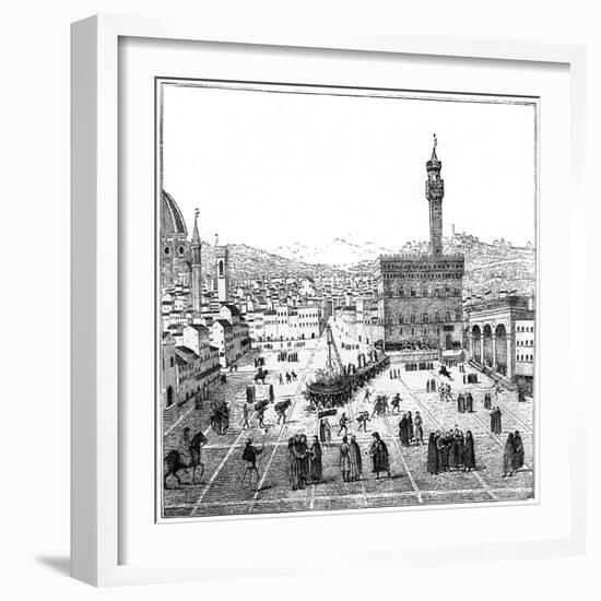 The Execution of Girolamo Savonarola in the Piazza Della Signoria, Florence, 1882-null-Framed Giclee Print