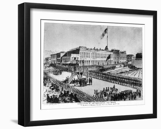 The Execution of Hetherington and Brace, Fort Vigilance, Sacramento, California, 1856-Britton & Rey-Framed Giclee Print