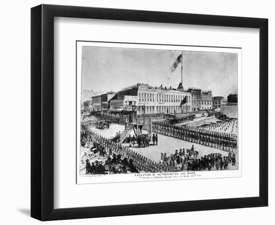 The Execution of Hetherington and Brace, Fort Vigilance, Sacramento, California, 1856-Britton & Rey-Framed Premium Giclee Print