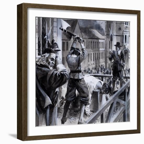 The Execution of King Charles I in Whitehall, 30th January 1649, 1979-Andrew Howat-Framed Giclee Print