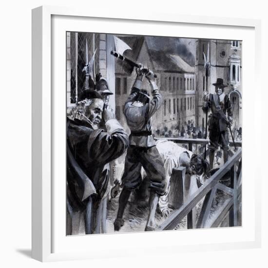 The Execution of King Charles I in Whitehall, 30th January 1649, 1979-Andrew Howat-Framed Giclee Print