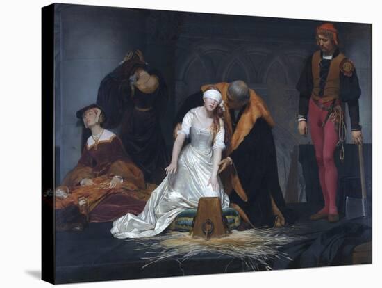 The Execution of Lady Jane Grey in the Tower of London in the Year 1554-Paul Delaroche-Stretched Canvas