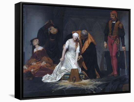 The Execution of Lady Jane Grey in the Tower of London in the Year 1554-Paul Delaroche-Framed Stretched Canvas