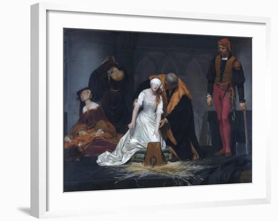 The Execution of Lady Jane Grey in the Tower of London in the Year 1554-Paul Delaroche-Framed Giclee Print