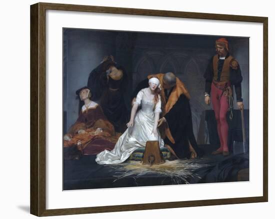 The Execution of Lady Jane Grey in the Tower of London in the Year 1554-Paul Delaroche-Framed Giclee Print