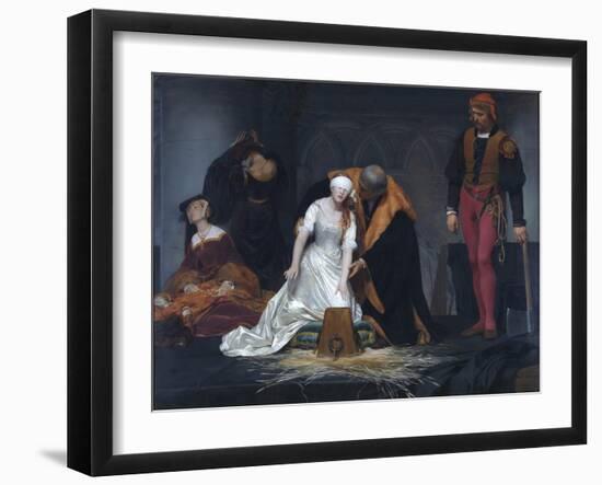 The Execution of Lady Jane Grey in the Tower of London in the Year 1554-Paul Delaroche-Framed Giclee Print