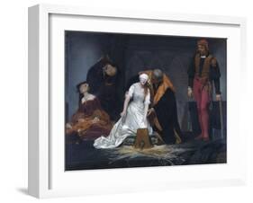 The Execution of Lady Jane Grey in the Tower of London in the Year 1554-Paul Delaroche-Framed Giclee Print